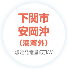 下関市安岡沖（港湾外） 想定発電量6万kW